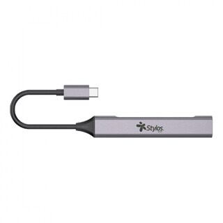 Foto 2 | Stylos Hub Usb C Macho - 4x Usb 2.0 Hembra, 480 Mbit/s, Gris