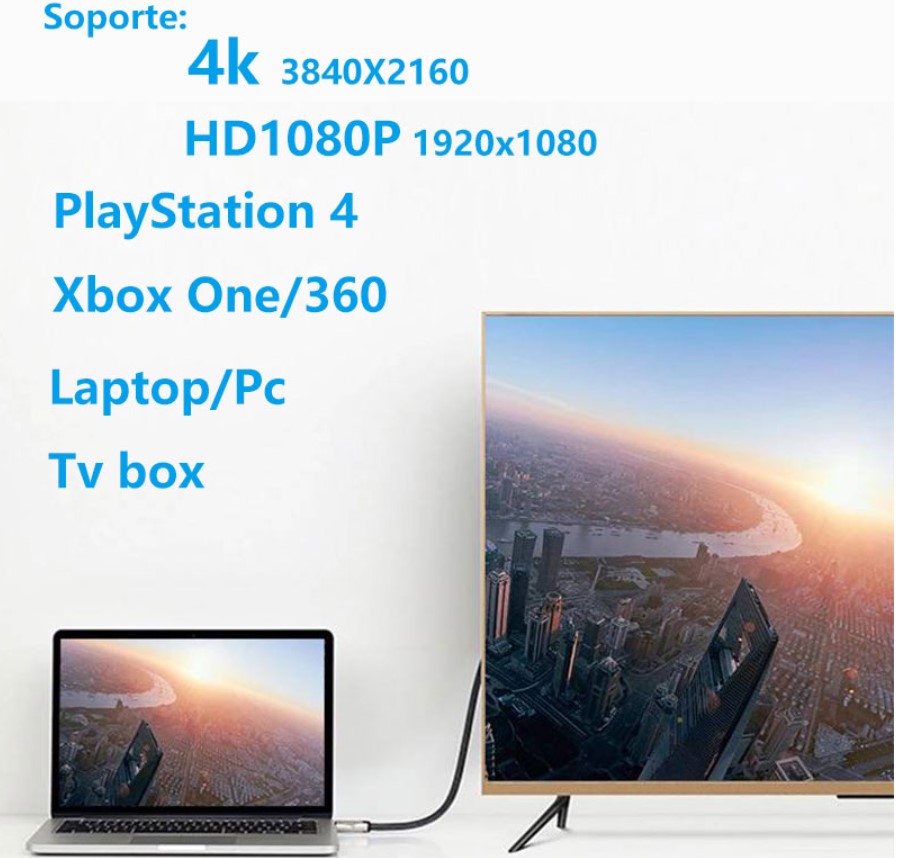 Foto 6 pulgar | Cable Hdmi 15m Full Hd 1080p Para Pc Laptop Consola Negro