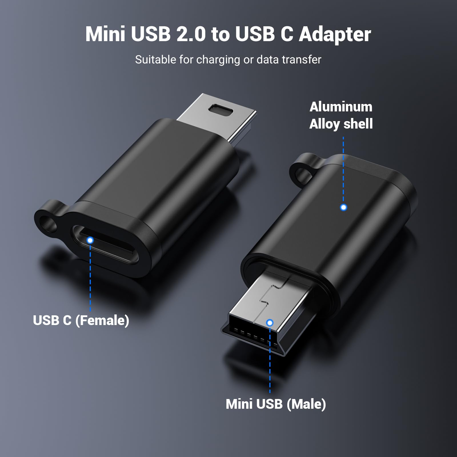 Foto 2 | Miniadaptador Usb Fidioto Usb-c A Mini-usb 2.0 Carga Y Datos - Venta Internacional.