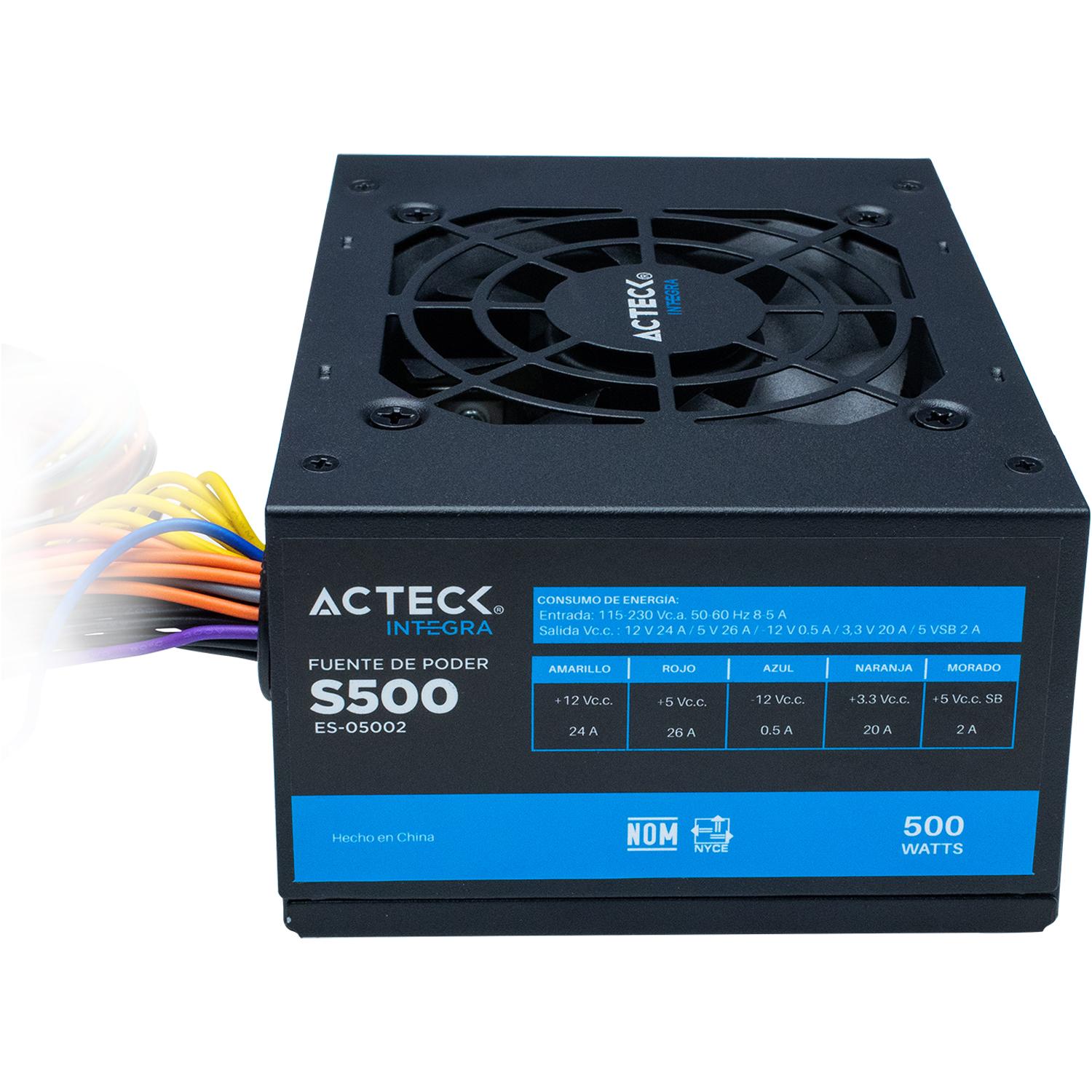 Foto 2 | Fuente de Poder Acteck Micro Atx Blazar 500w S500 Slim Es-05002