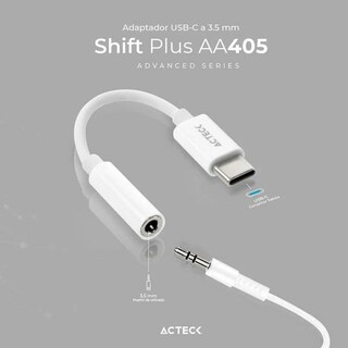Foto 2 | Adaptador Acteck AC-934831 color Blanco USB-C a Jack 3.5 mm