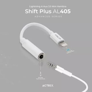 Foto 2 | Convertidor Acteck AC-934848 color Blanco Lightning a Jack 3.5 mm