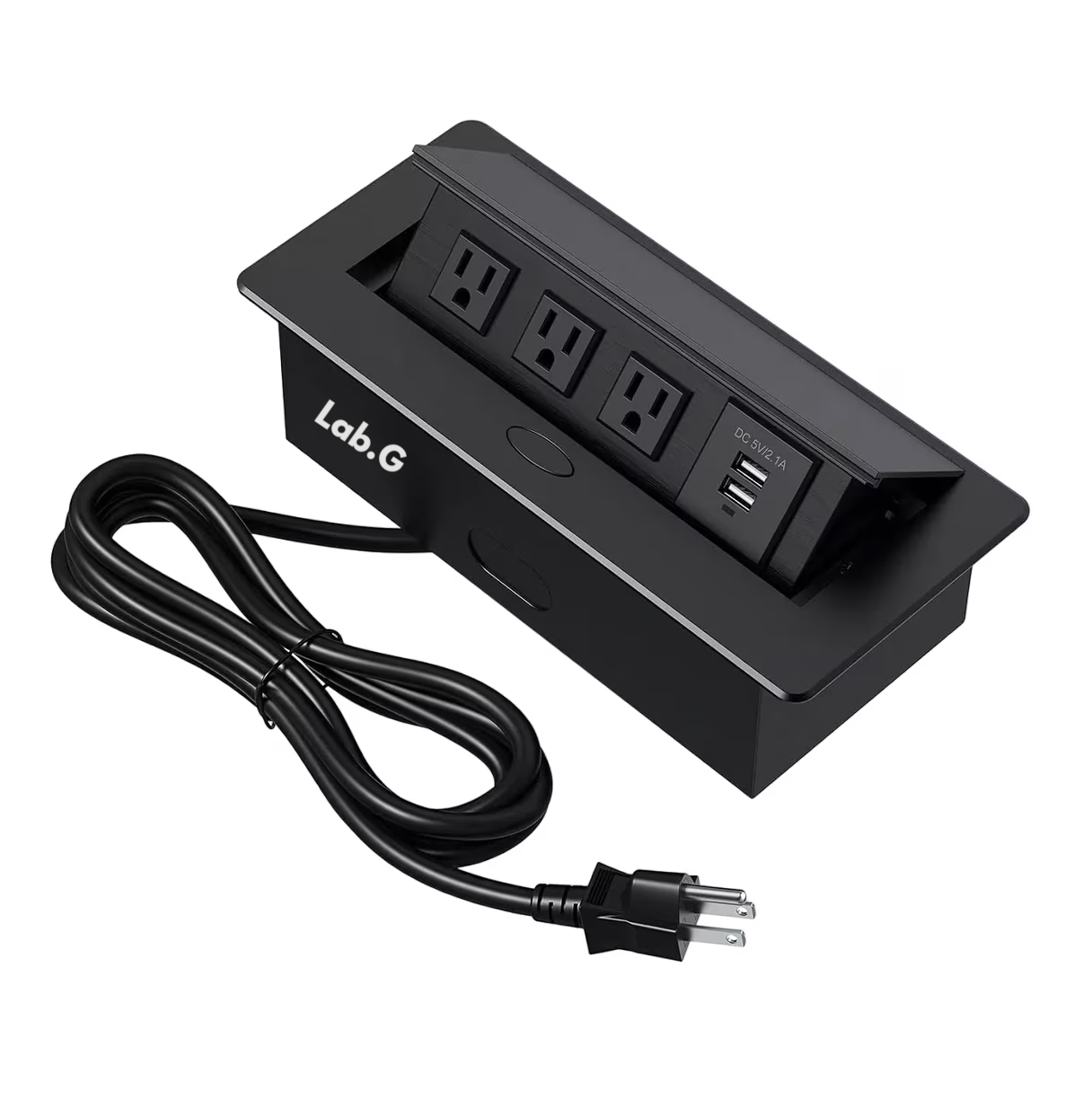 Enchufe De Escritorio, Placa De Contactos Y Puerto Usb Plegable Negro