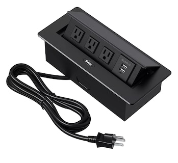 Foto 1 | Enchufe De Escritorio, Belug Placa De Contactos Y Puerto Usb Plegable Negro