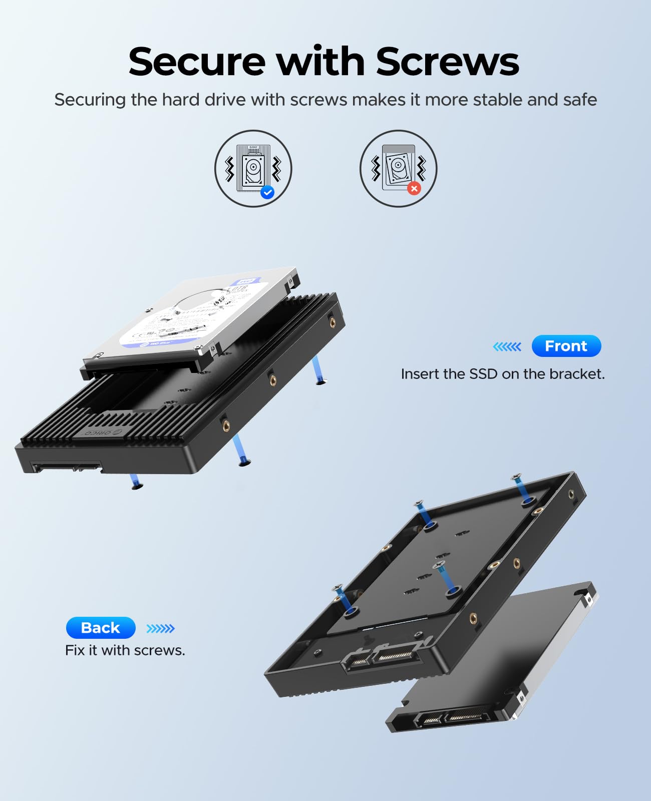 Foto 4 pulgar | Soporte De Montaje Para Adaptador De Disco Duro Orico 2.5 A 3.5 Sata - Venta Internacional.