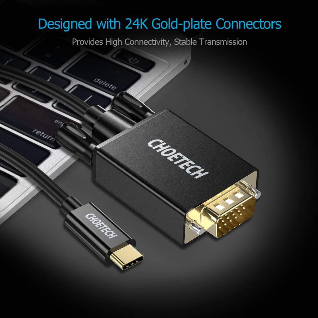 Foto 4 pulgar | Cable de Transmisión Choetech USB-C A VGA 1.8 m