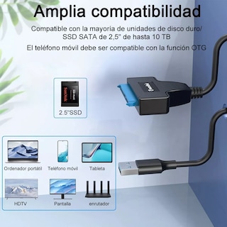 Foto 2 | Cable Adaptador Eo Safe Imports Esi-6327 USB 3.0 A Sata 2.5 para Discos Duros Negro