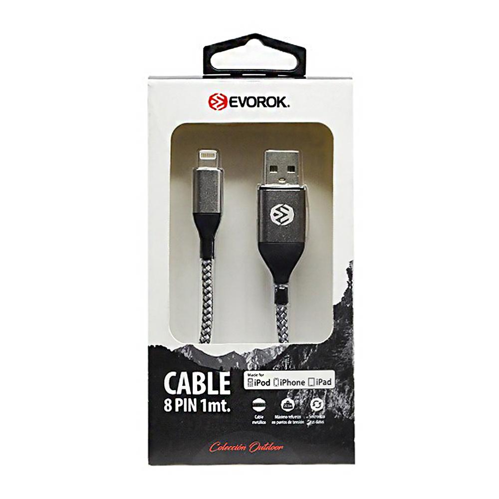 Foto 5 pulgar | Cable Acteck Usb A Lightning 1 Metro Nylon Trenzado Negro Ev-917575