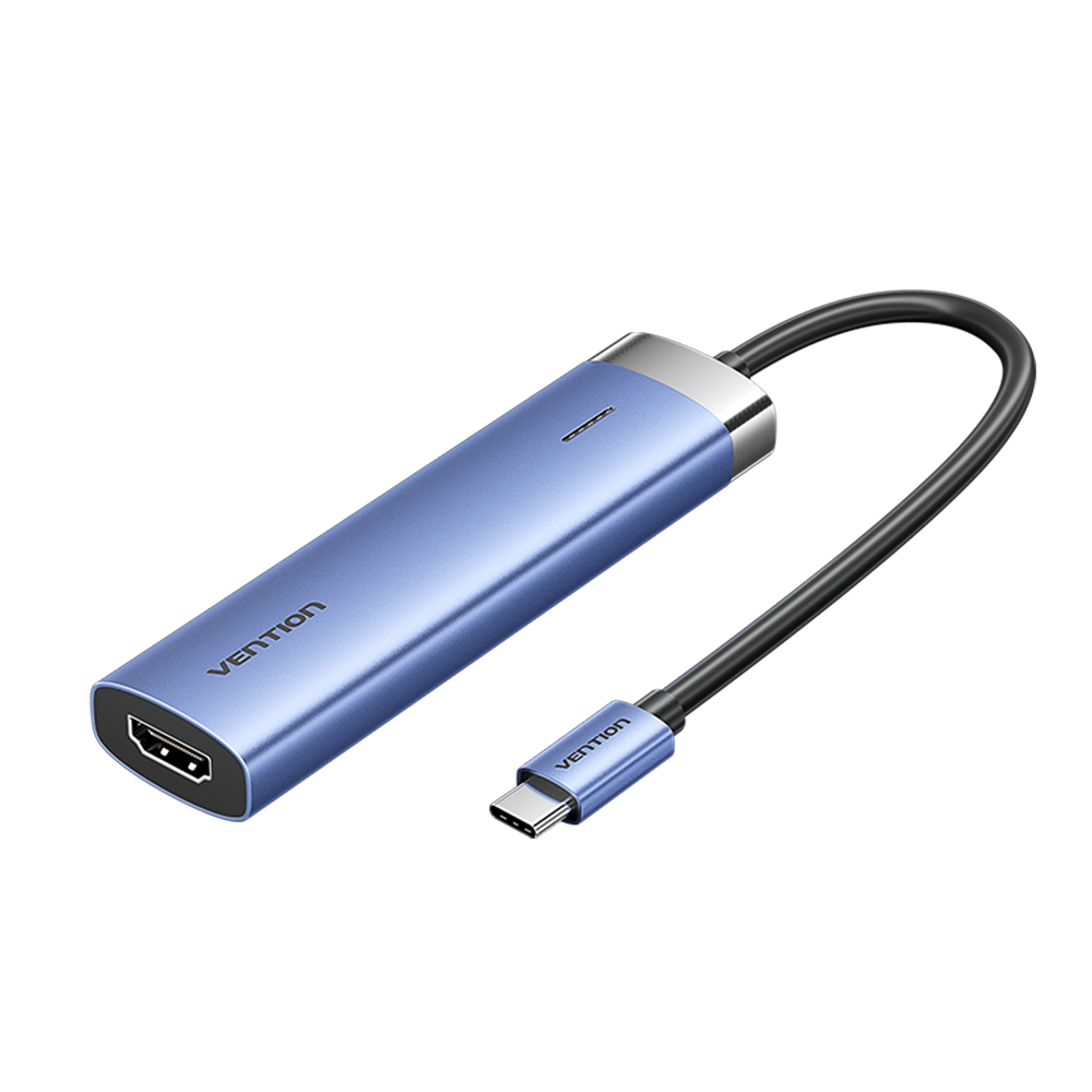 Estación de Acoplamiento 5 en 1 Usb-c a Hdmi usb 3.0 x 3 pd 0.15 m Aleación de Aluminio Azul