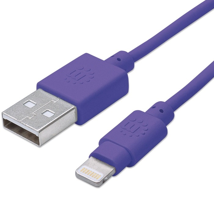 Foto 1 | Cable Usb A Lightning Manhattan Iphone Apple Morado 1 Metro 394239