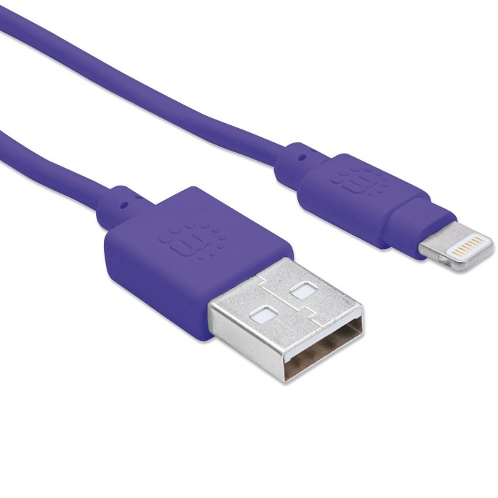 Foto 3 | Cable Usb A Lightning Manhattan Iphone Apple Morado 1 Metro 394239