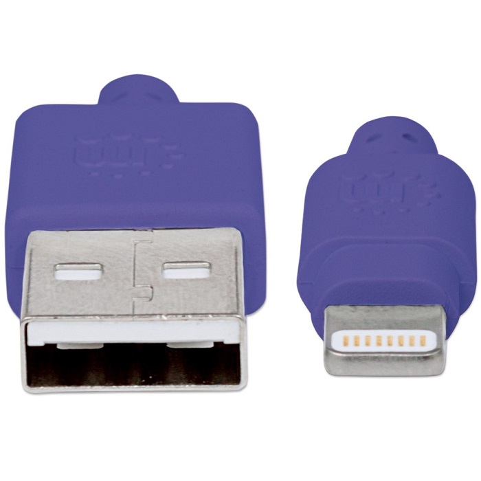 Foto 4 | Cable Usb A Lightning Manhattan Iphone Apple Morado 1 Metro 394239