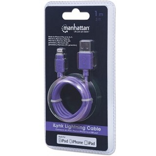 Foto 5 | Cable Usb A Lightning Manhattan Iphone Apple Morado 1 Metro 394239
