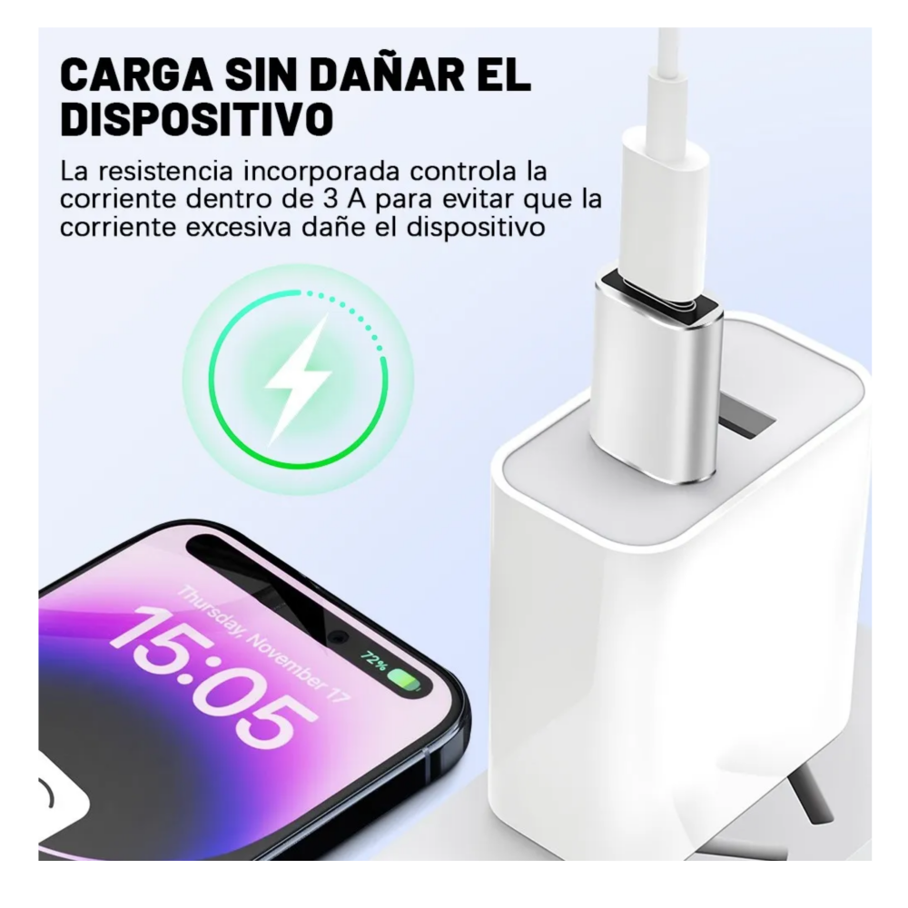 Foto 5 pulgar | 5 Piezas Usb Cable Tipo C Adaptador Otg Usb Tipo C A Usb 3.0 Belug   Plata