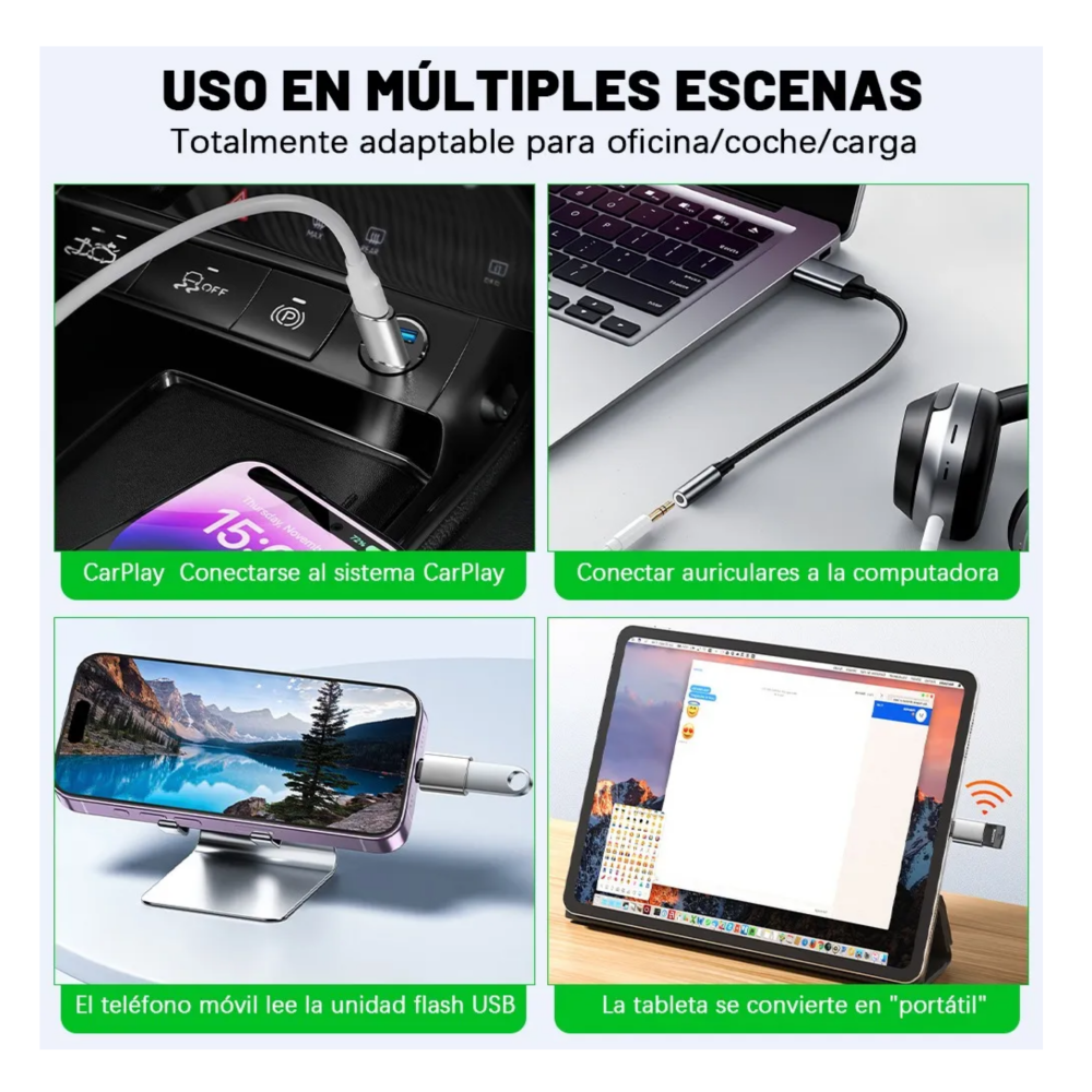 Foto 6 pulgar | 5 Piezas Usb Cable Tipo C Adaptador Otg Usb Tipo C A Usb 3.0 Belug   Plata