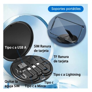 Foto 3 | Para Otg Usb/ Tipo C /lightning Cable Adaptador 6 Kit 60w Lab.g Negro