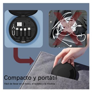 Foto 4 | Para Otg Usb/ Tipo C /lightning Cable Adaptador 6 Kit 60w Lab.g Negro