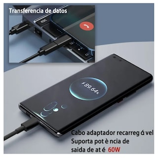 Foto 2 | Para Otg Usb/ Tipo C /lightning Cable Adaptador 6 Kit 60w Belug Negro