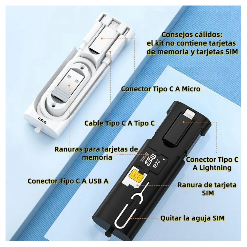 Foto 3 pulgar | Adaptador Otg Usb Tipo C A Usb 3.0 5gbps 6 Piezas Conjunto Lab.g  Blanco