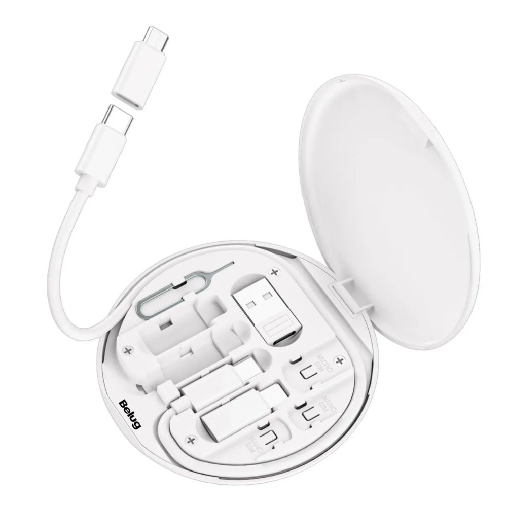Foto 2 pulgar | Kit Adaptador Otg Usb C/tipo C/cable De Rayos Adaptado 5en 1 Belug  Blanco