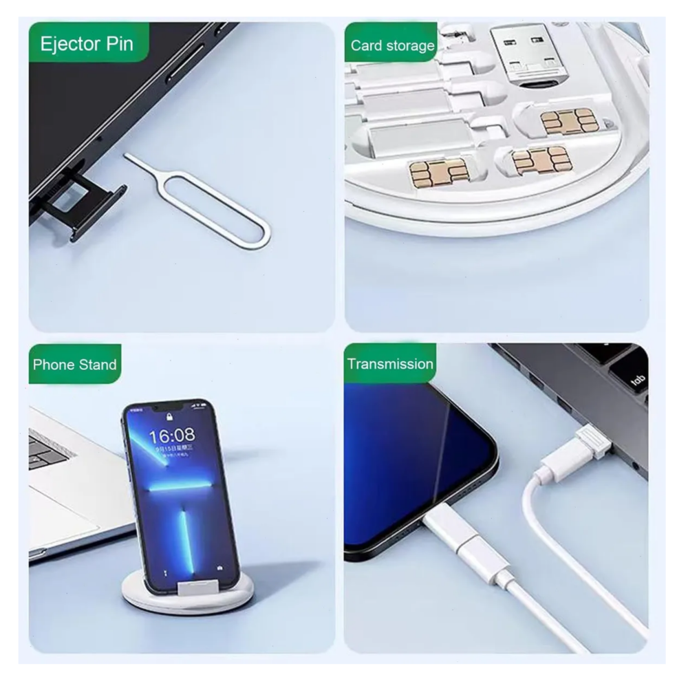 Foto 4 pulgar | Kit Adaptador Otg Usb C/tipo C/cable De Rayos Adaptado 5en 1 Belug  Blanco