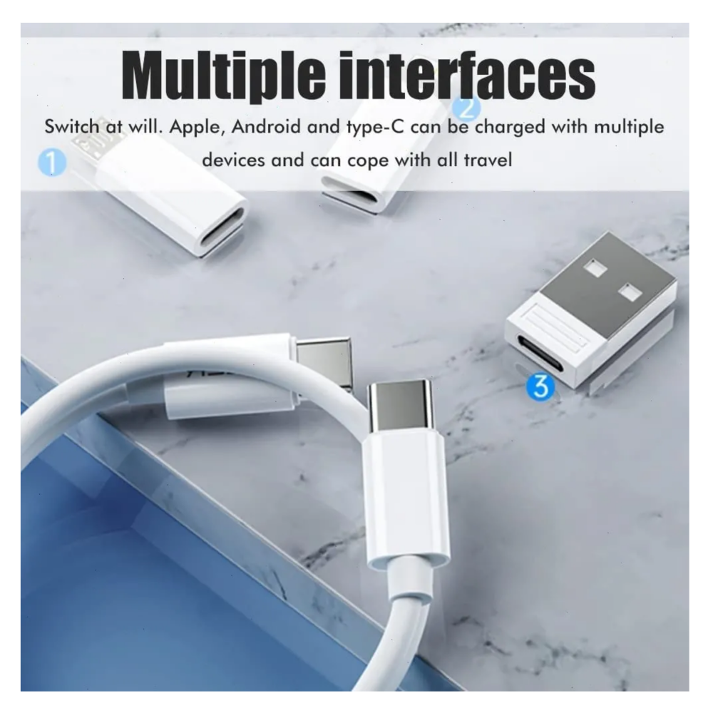 Foto 5 pulgar | Kit Adaptador Otg Usb C/tipo C/cable De Rayos Adaptado 5en 1 Belug  Blanco