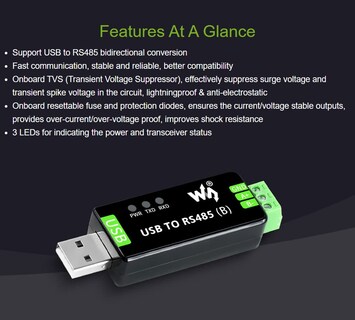 Foto 4 | Convertidor Bidireccional Usb A Rs485 2 Piezas Waveshare Industrial - Venta Internacional.