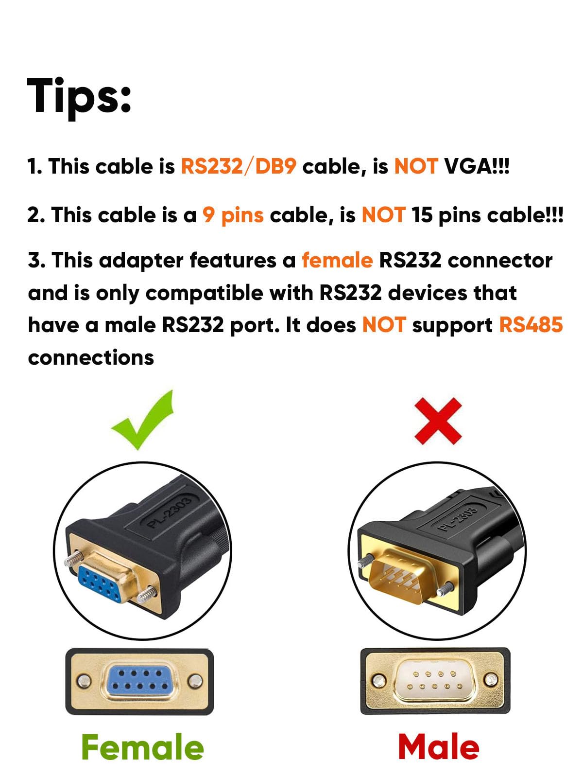Foto 4 pulgar | Adaptador Usb A Rs232 Cablecreation Pl2303  Chip De 3 M  Paquete De 2 - Venta Internacional.