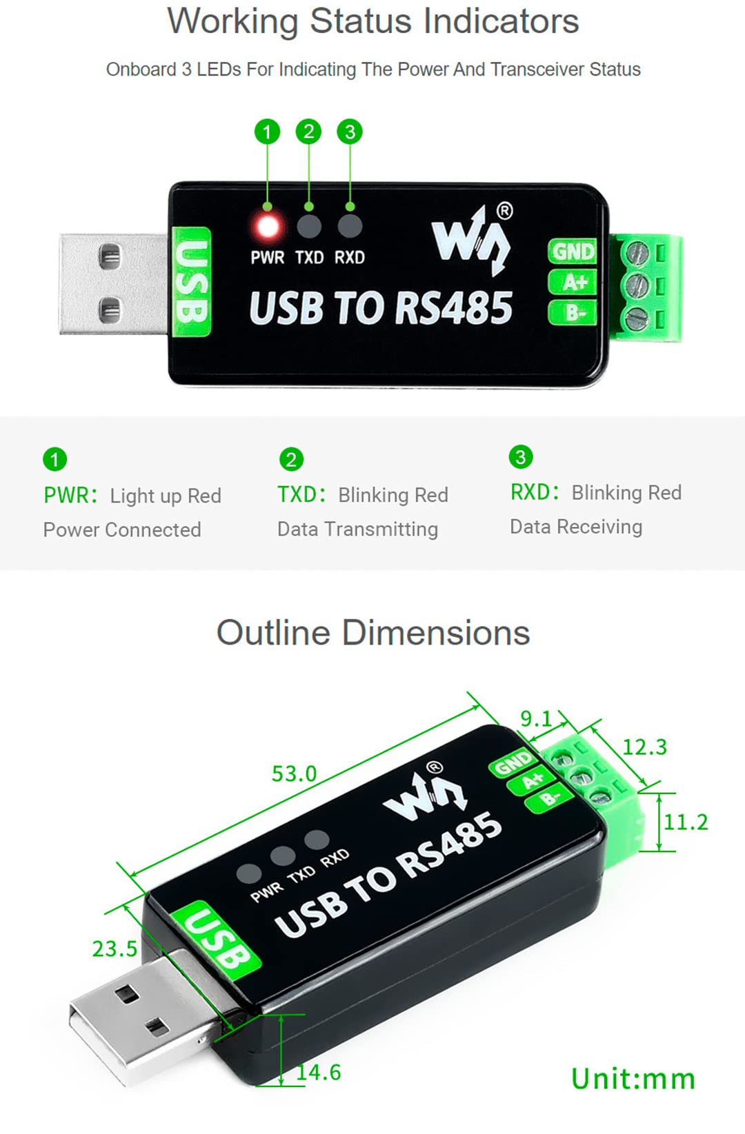 Foto 8 pulgar | Adaptador Bidireccional De Convertidor Usb A Rs485 Industrial - Venta Internacional.