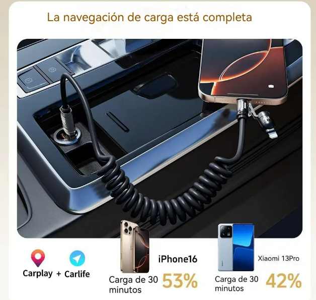 Foto 4 pulgar | Xtellar Cable Usb-c Multipuerto De Carga Rápida 240w Para Coche Y Dispositivos Móviles