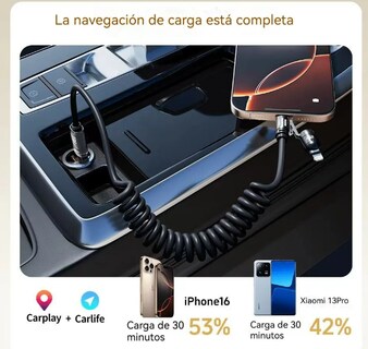 Foto 3 | Xtellar Cable Usb-c Multipuerto De Carga Rápida 240w Para Coche Y Dispositivos Móviles