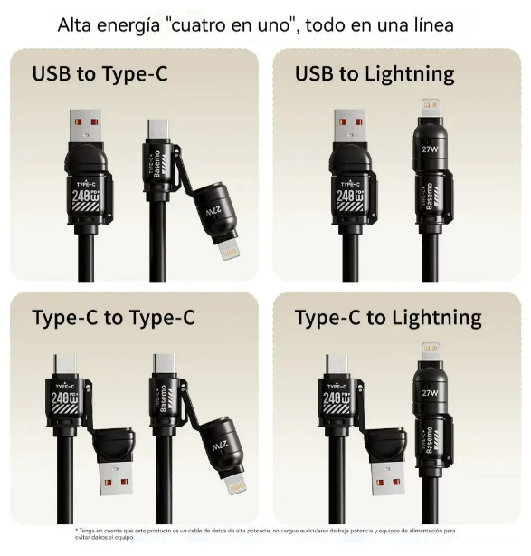 Foto 5 pulgar | Xtellar Cable Usb-c Multipuerto De Carga Rápida 240w Para Coche Y Dispositivos Móviles