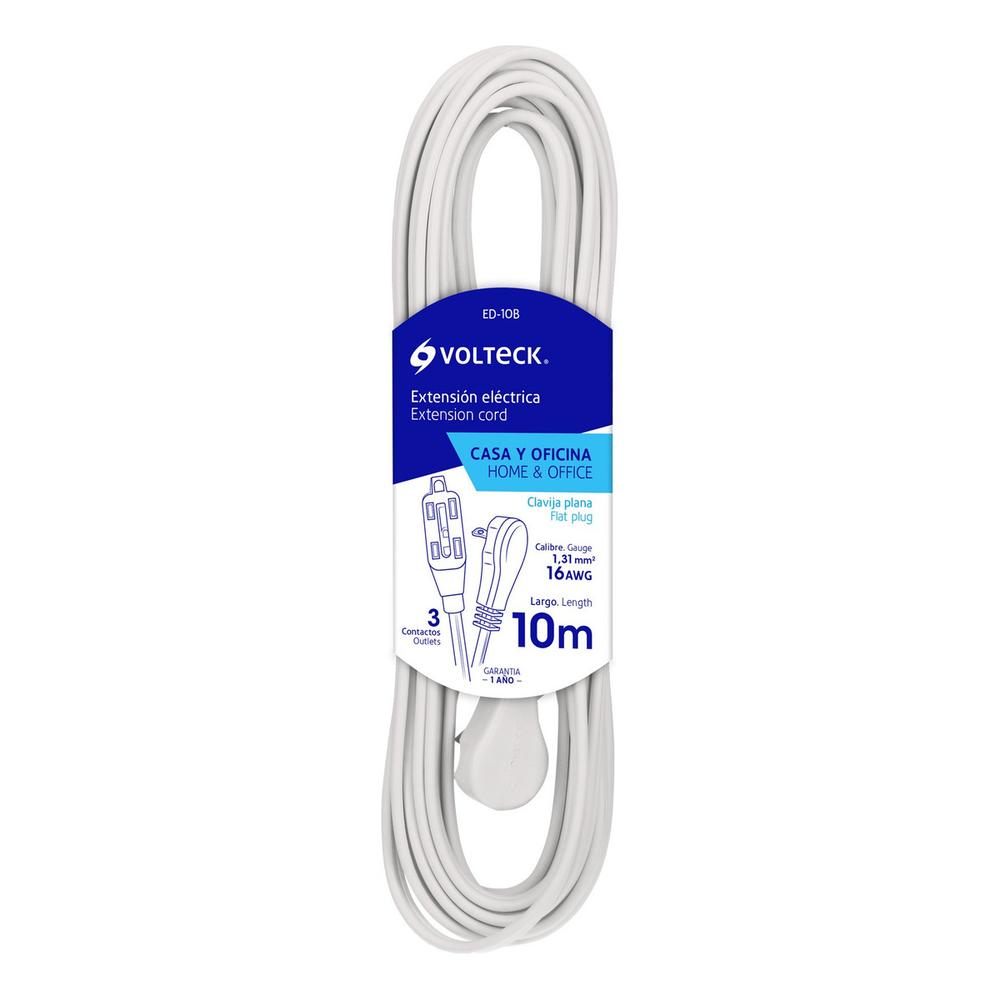 Foto 2 pulgar | Extensión Eléctrica Doméstica 10 Mts. Color Blanco Volteck