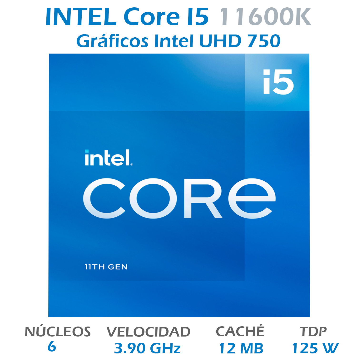 Foto 2 | Procesador Intel Core I5 11600k color Azul