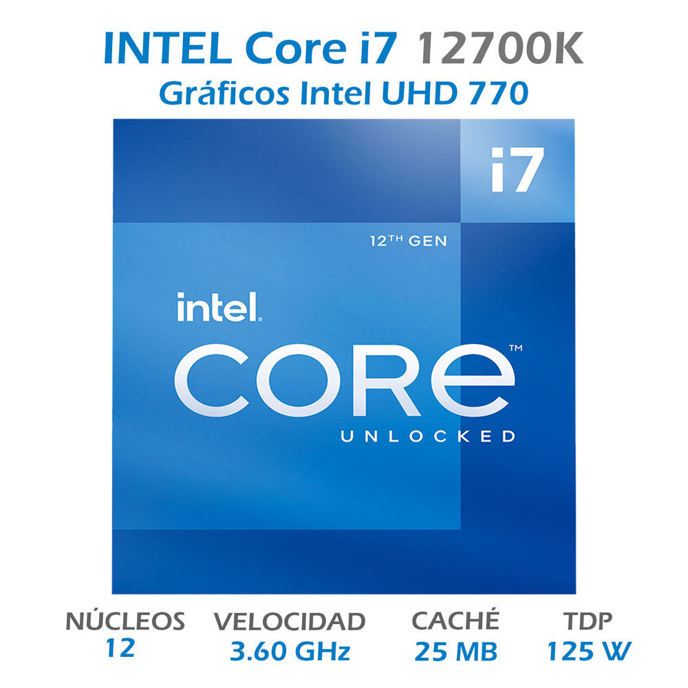 Foto 3 pulgar | Procesador Intel Core I7 12700k 3.6 Ghz 12 Core 1700 Bx8071512700k color Azul