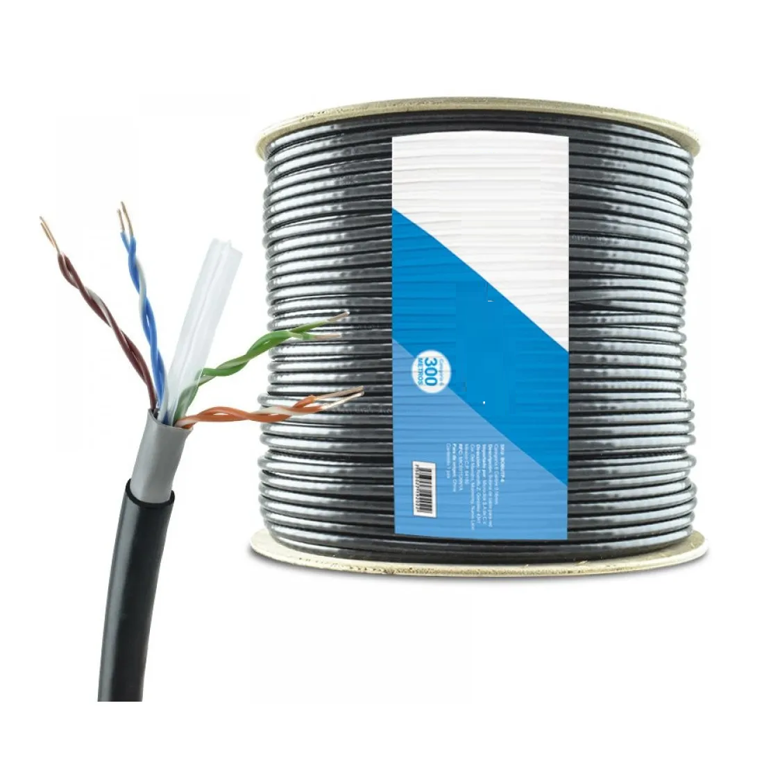 Foto 3 pulgar | Cable De Red Utp Cat 6e Bobina 305m Exterior Eo Safe Imports Esi-570 Gris