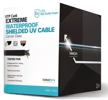 Foto 1 | Bobina Utp Linkedpro Pro-cat-6-ext-lite Color Negro Par Trenzado 305 M