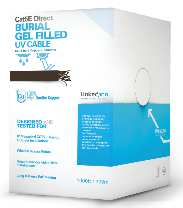 Foto 1 | Bobina De Cable De 305 M, Cat5e Color Negro, Con Gel, Para Intemperie, Doble Forro Extrema Humedad, Bajo Tierra, Ul,