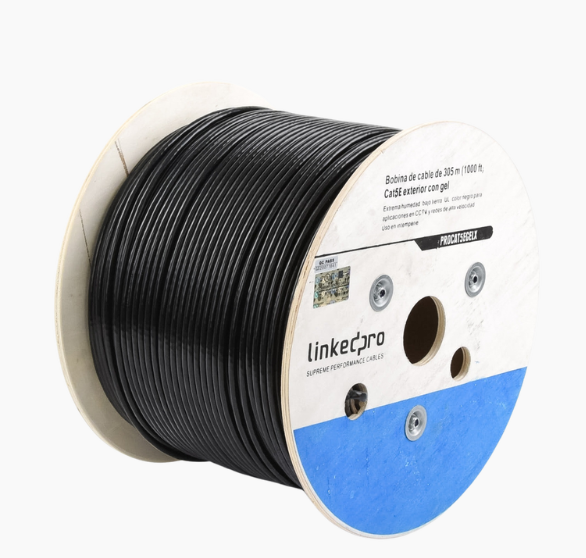 Foto 3 | Bobina De Cable De 305 M, Cat5e Color Negro, Con Gel, Para Intemperie, Doble Forro Extrema Humedad, Bajo Tierra, Ul,