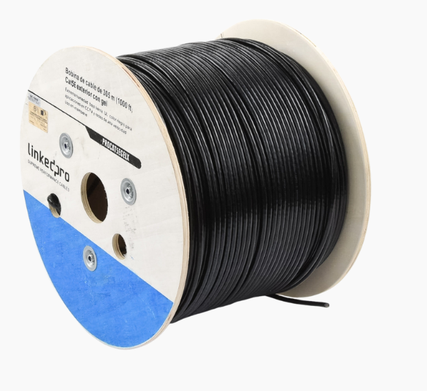 Foto 4 | Bobina De Cable De 305 M, Cat5e Color Negro, Con Gel, Para Intemperie, Doble Forro Extrema Humedad, Bajo Tierra, Ul,