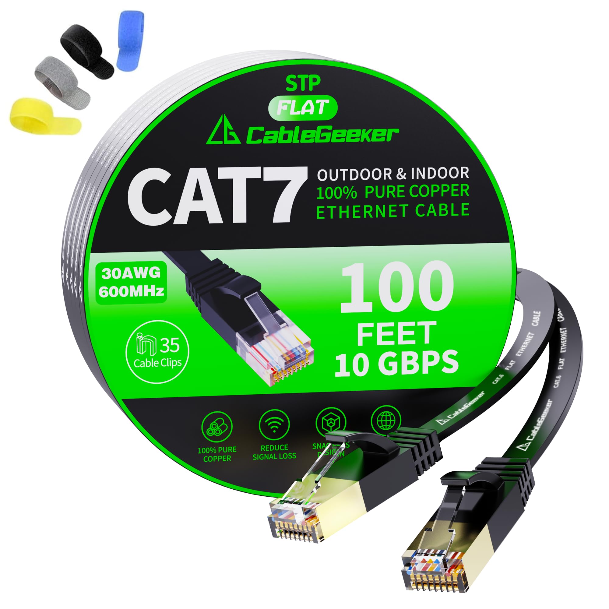 Foto 1 | Cable De Conexión Ethernet Cablegeeker Cat7 Blindado 30 M Negro - Venta Internacional.
