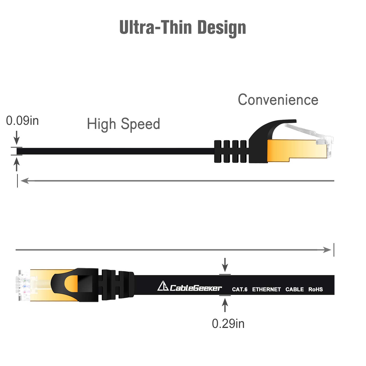Foto 5 pulgar | Cable De Conexión Ethernet Cablegeeker Cat7 Blindado 30 M Negro - Venta Internacional.