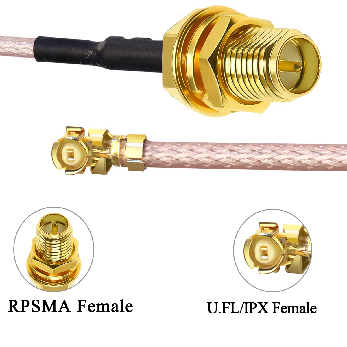 Foto 3 | Cable Coaxial Tuolnk Rp-sma A Ipx Mhf U.fl Ipex-1, 10 Cm, 5 Unidades - Venta Internacional.