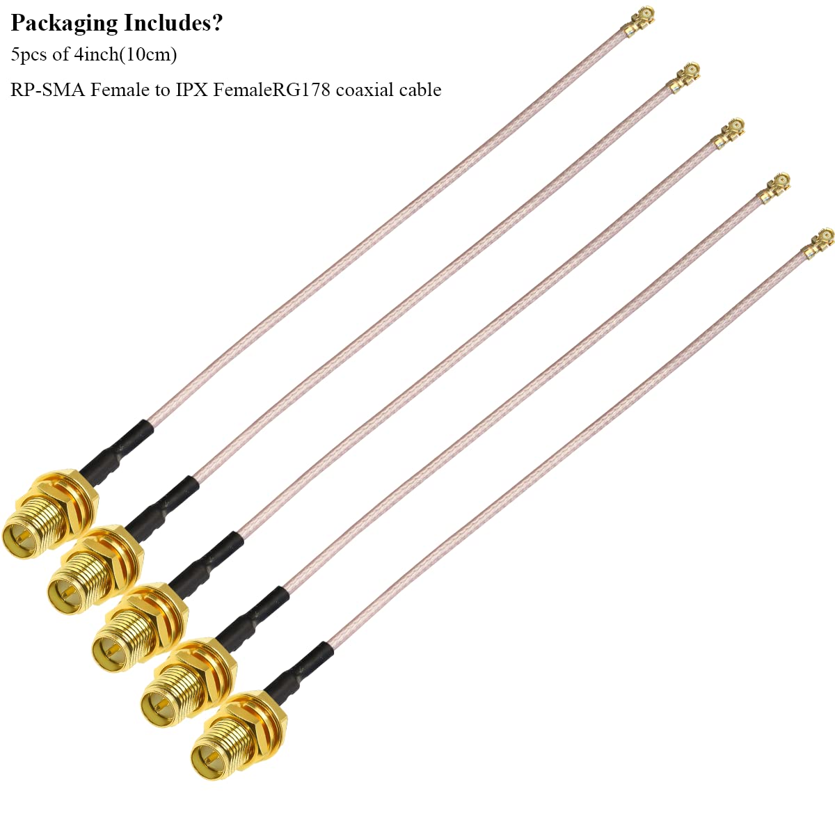 Foto 6 | Cable Coaxial Tuolnk Rp-sma A Ipx Mhf U.fl Ipex-1, 10 Cm, 5 Unidades - Venta Internacional.
