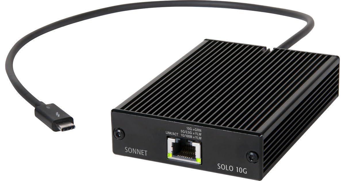 Foto 2 pulgar | Adaptador Sonnet Technologies Solo 10g Thunderbolt 3 A 10gbase-t Ethernet Sin Ventilador - Venta Internacional.