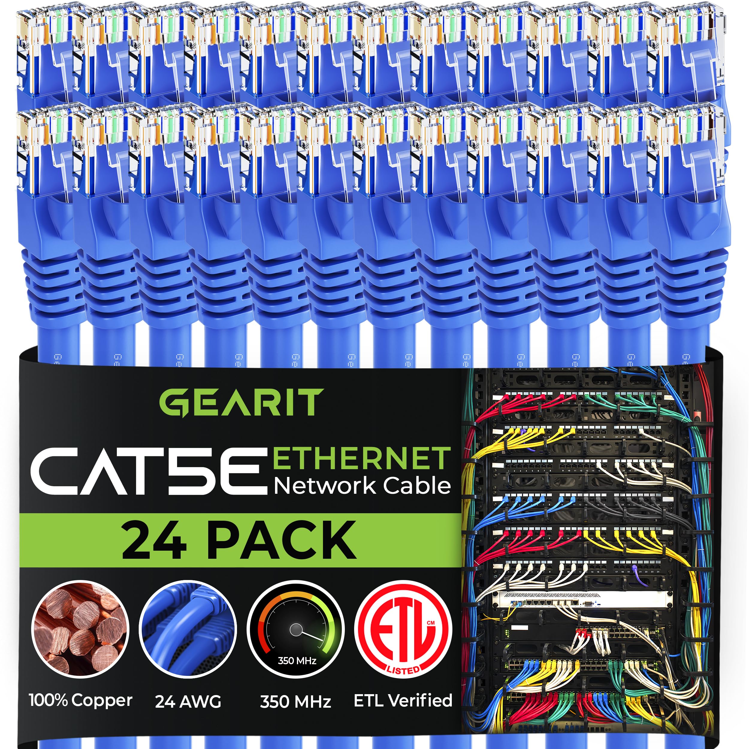 Foto 1 | Cable De Conexión Ethernet Gearit Cat5e De 3 Pies  24 Unidades  Azul - Venta Internacional.