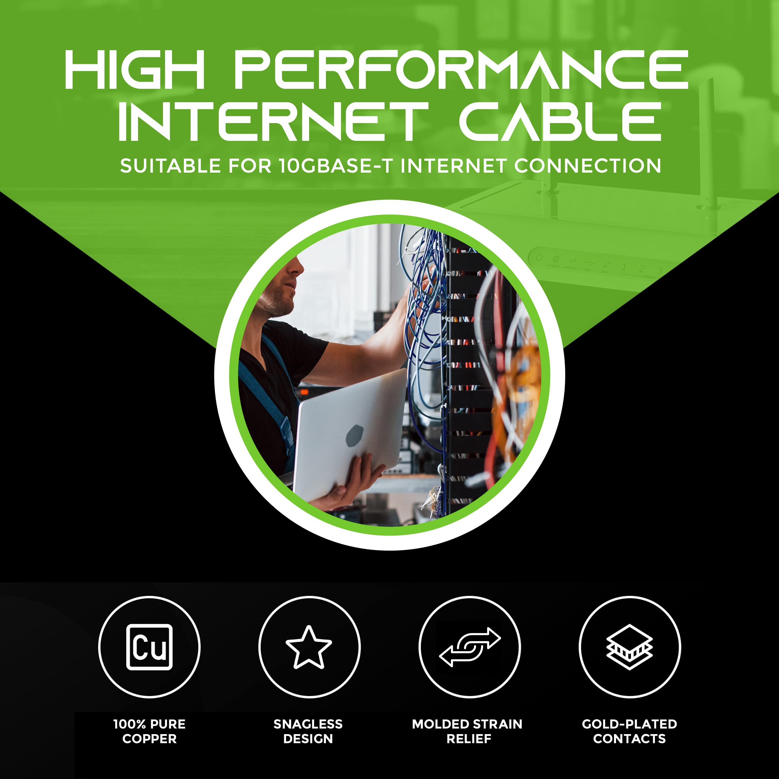 Foto 2 | Cable De Conexión Ethernet Gearit Cat5e De 3 Pies  24 Unidades  Azul - Venta Internacional.