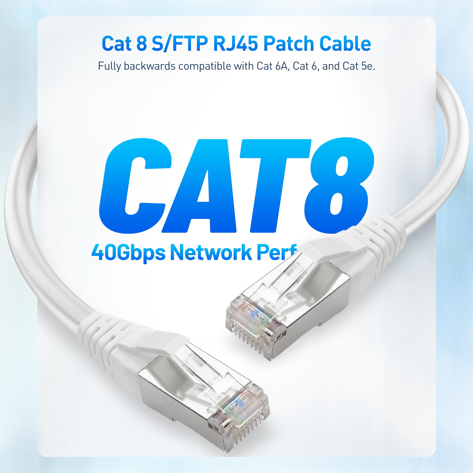 Foto 3 pulgar | Cable Ethernet Matters Cat8  40 Gbps  25 Pies  Blanco - Venta Internacional.