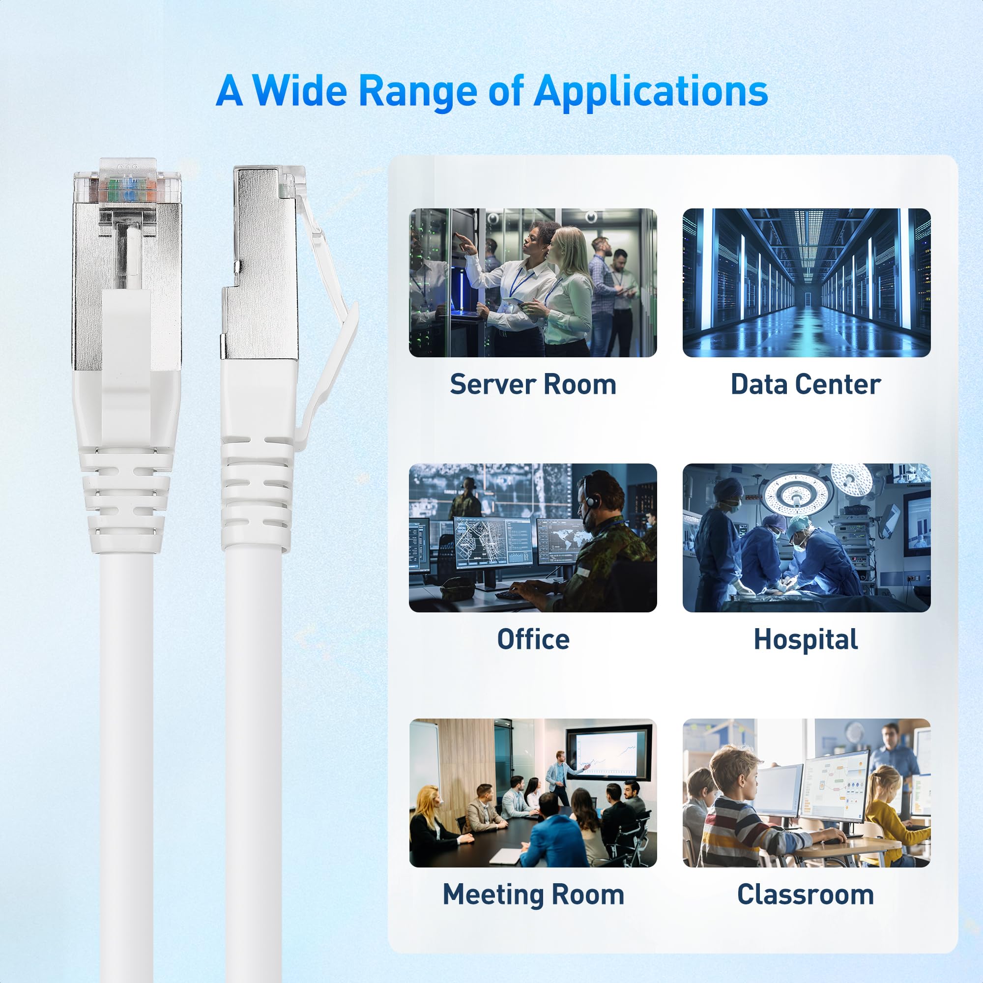 Foto 8 pulgar | Cable Ethernet Matters Cat8  40 Gbps  25 Pies  Blanco - Venta Internacional.