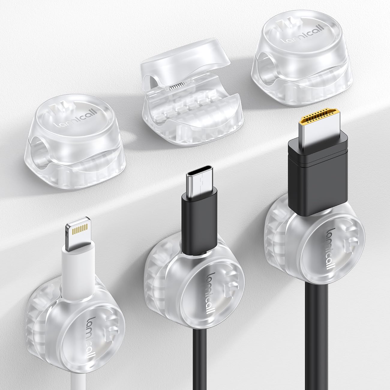 Foto 1 | Organizador De Cables Lamicall, Transparente, Para Escritorio, Gestión De Cables, Paquete De 6 - Venta Internacional.